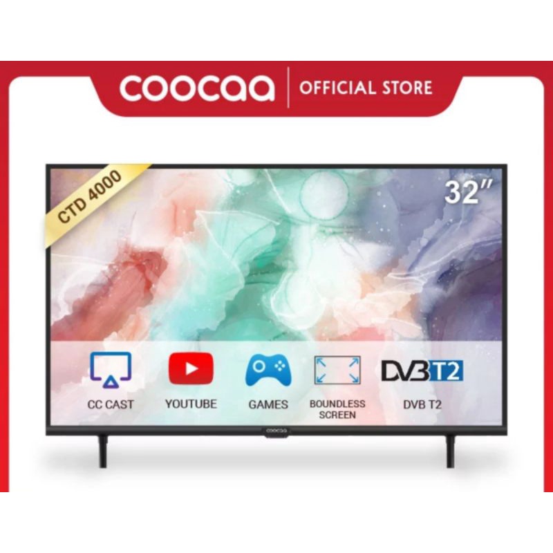 COOCAA LED TV 32 INCH - Smart TV with COOLITA OS - Digital DVB T/T2 - Wifi - Youtube - Open Browser 