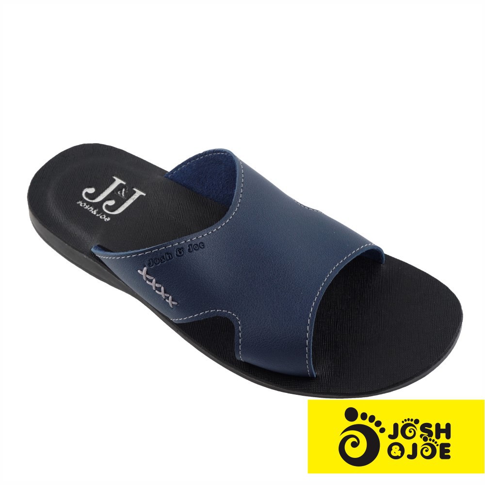 Josh Joe Sandal  Pria  Kulit Keren  02NVY Shopee  Indonesia