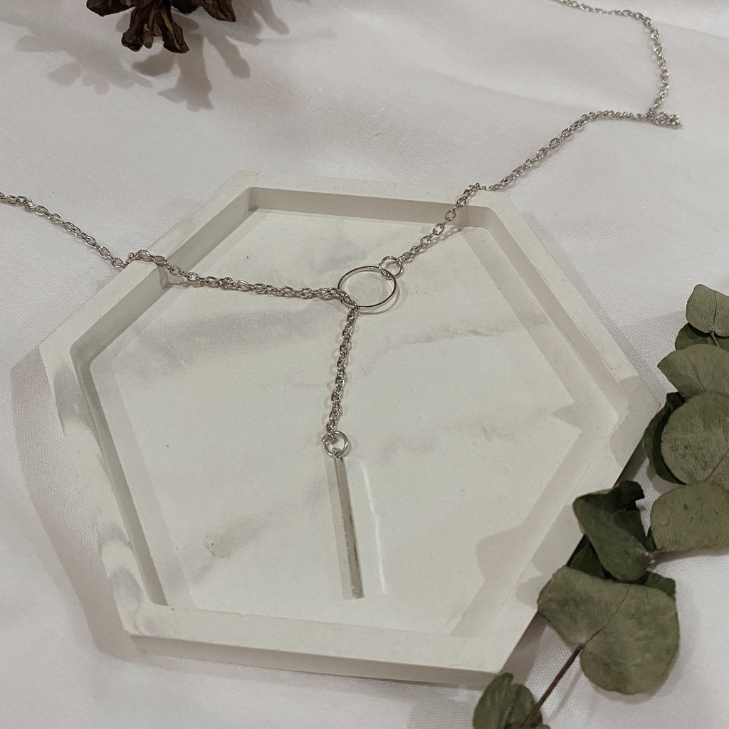 Circle Bar Necklace / Kalung Wanita Murah-Circle Bar Silver