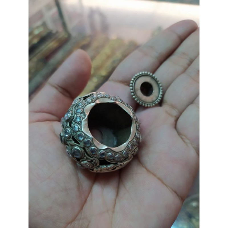 Mendak Selut Keris Jeruk Keprok Bahan Full Perak Mata Yakut