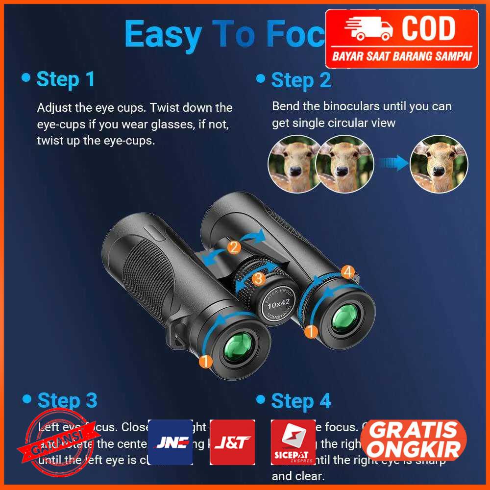 APEXEL Teropong Binoculars Powerful Waterproof - APS-RB10X42W