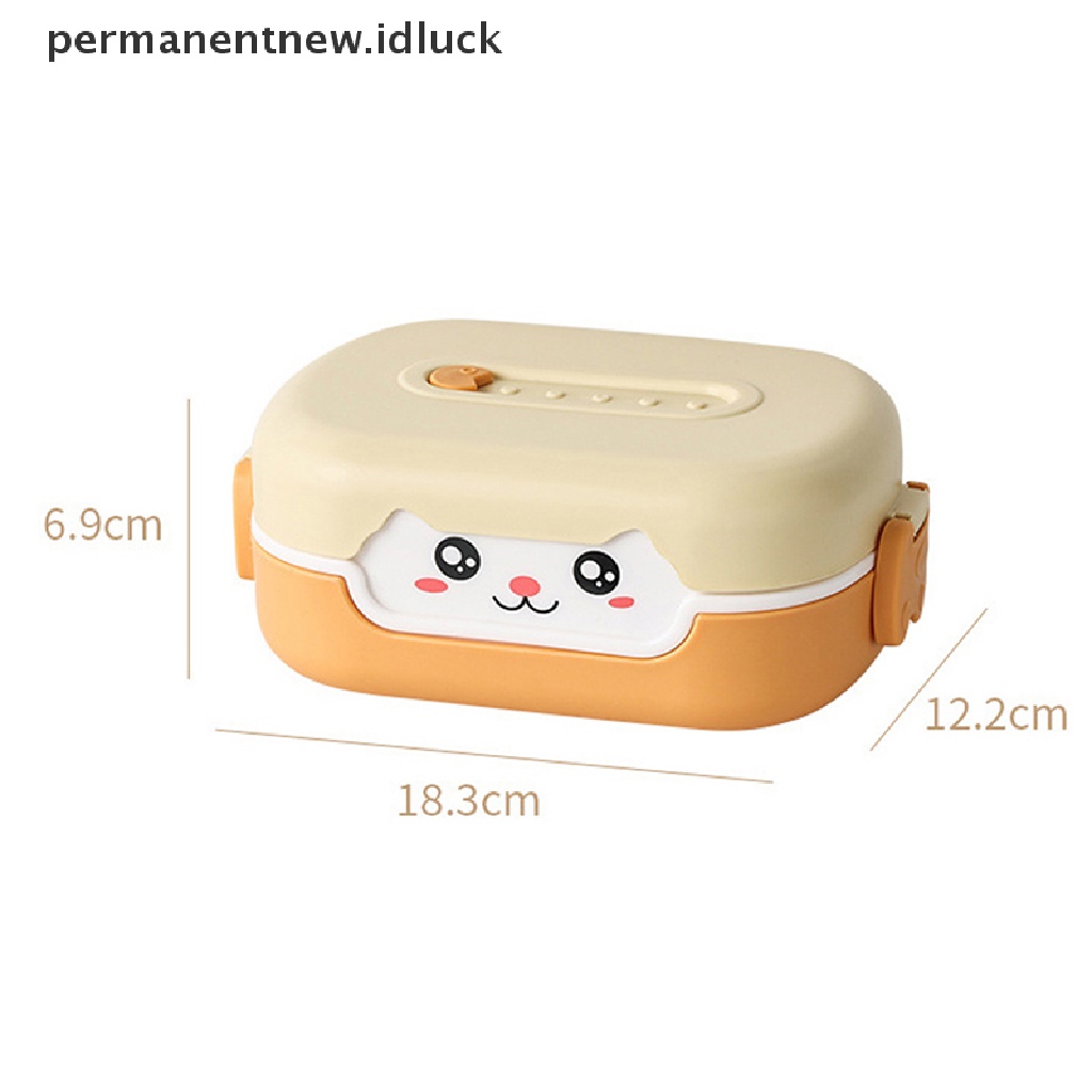 Kotak Makan Siang Bento Bentuk Persegi Panjang Motif Kartun Anime Bahan Plastik Anti Bocor Untuk Anak Sekolah