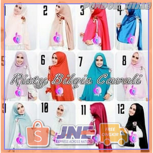 Hot Promo Fashion muslim/jilbab/hijab/pasmina/hijab instan/syari/Khimar Risty Bilqis Cavali4