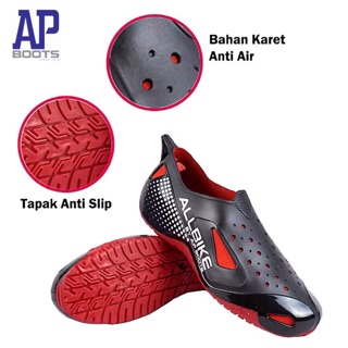 Sepatu AP ALLBIKE RED / Sepatu Karet Pria Hobi Sepeda size 38-44