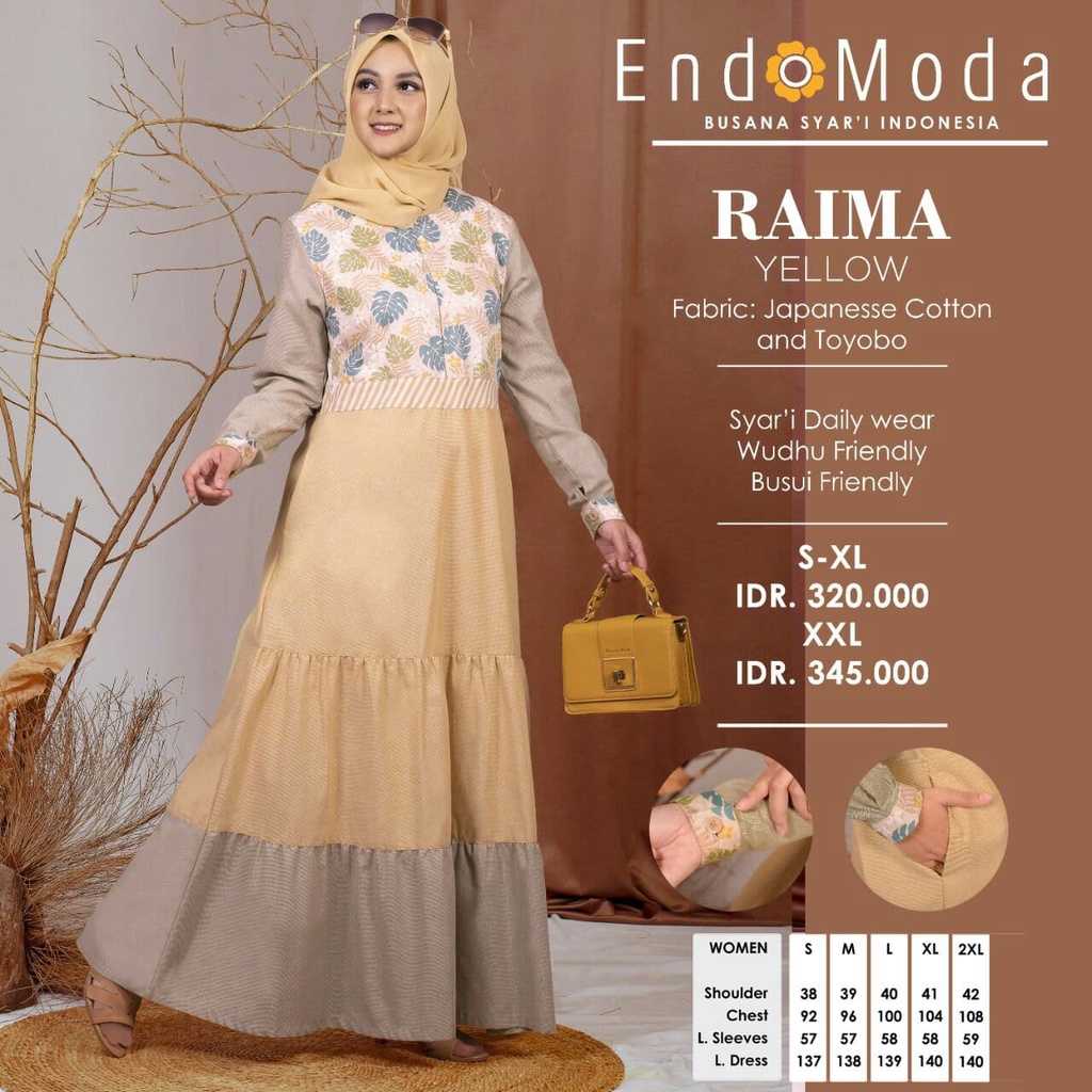 Gamis Endomoda Raima - Gamis Wanita Merek Endomoda Raima - Dress Endomoda