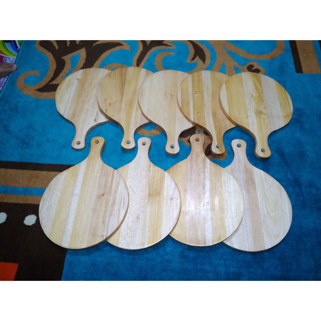 Talenan Kayu Mahoni Diameter 30 cm / Wooden Cutting Board / Talenan Pizza