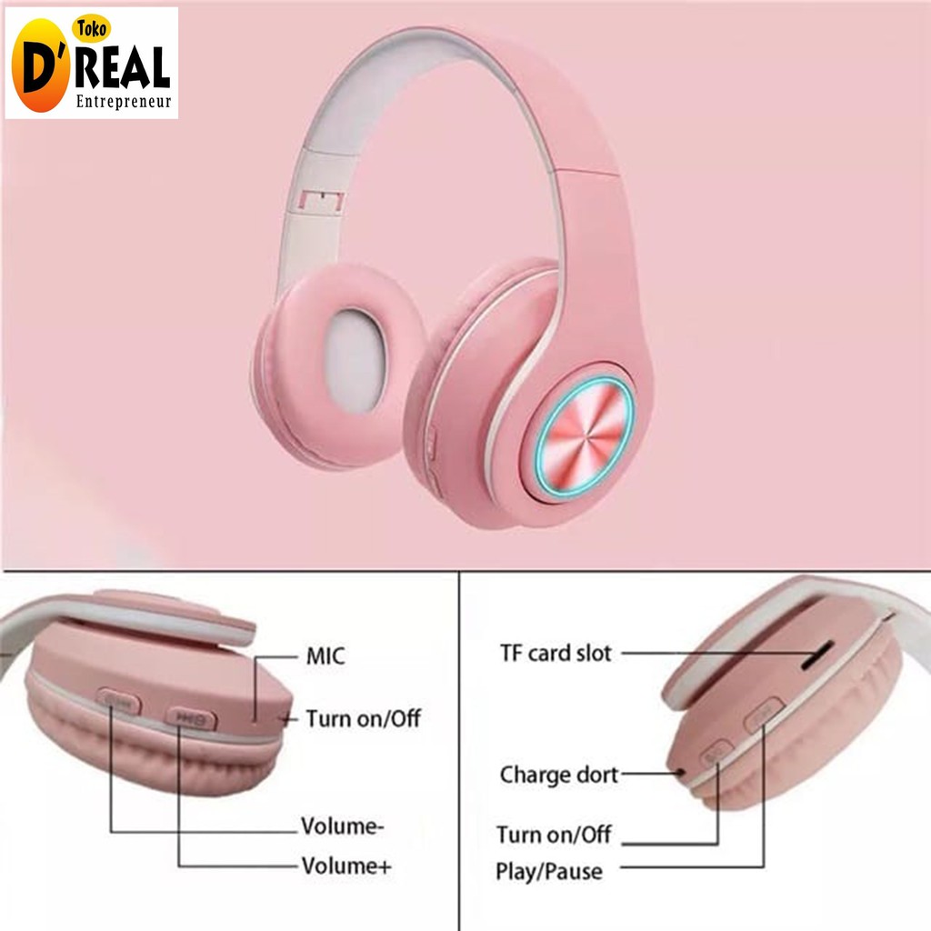 Macaron Headphone Bluetooth B39 Wireless MegaBass Kualitas Premium