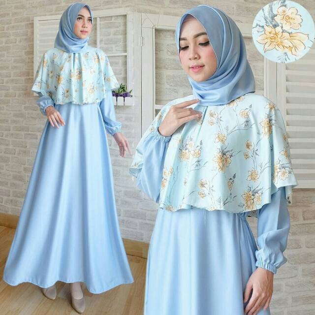 067622 Syahrini Biru / Baju muslim / Hijab / Maxi / Dress