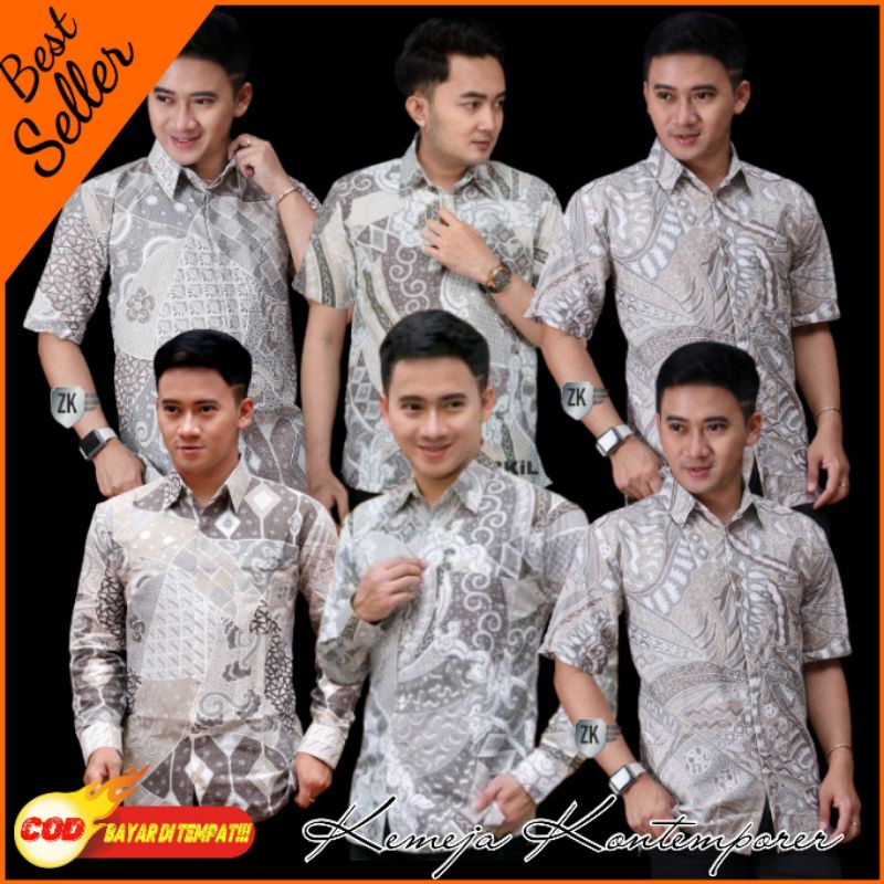 Batik Pria Lengan Panjang BATIK BANY HRB026 motif KERATONAN Kode 002 size M L XL XXL Reguler