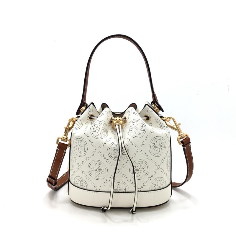 TB T monogram Perforated Bucket Bag