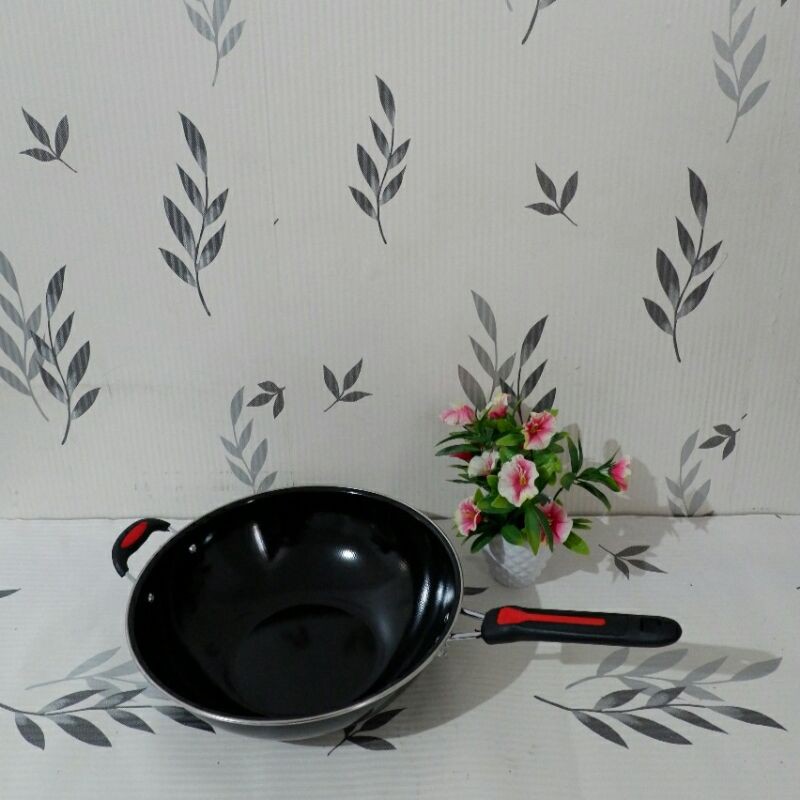 Body Wok Pan Enamel 1032 Gagang Panjang GSE 32 Cm