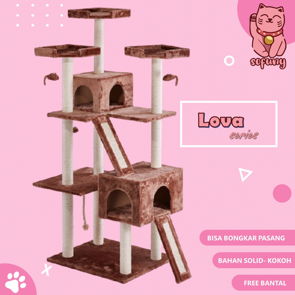 Cat Tower / Kondo Kucing / Pohon Kucing / Kandang Tingkat Kitten Anggora Persia Shorthair Peaknose