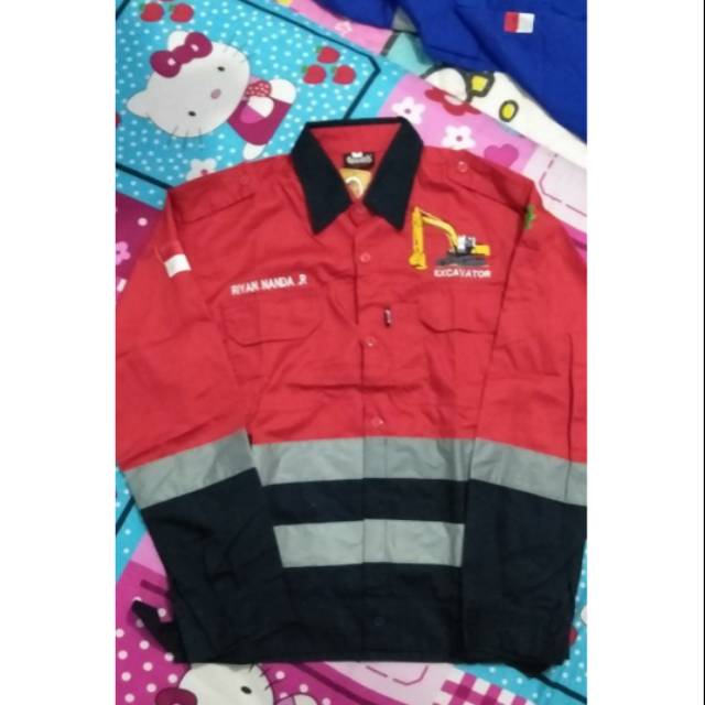 Baju seragam kerja proyek/operator/baju pria murah/seragam kerja safety werpak termurah bordir