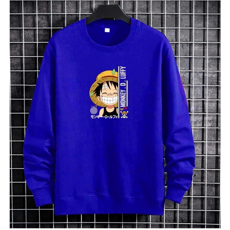 BAJU SWEATER LUFFY NYENGIR PRIA LENGAN PANJANG ATASAN COWOK SWETER PREMIUM