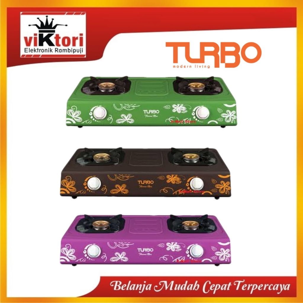 TURBO KOMPOR GAS DUA TUNGKU FLAME MAX GS2077 / KOMPOR GAS 2 TUNGKU / KOMPOR DUA TUNGKU / KOMPOR HIJA
