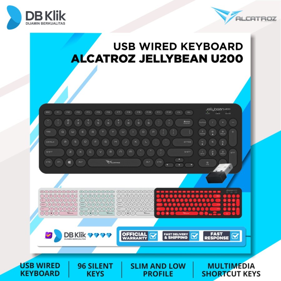 Keyboard Alcatroz JellyBean U200 USB Wired - Alcatroz Jellybean U 200