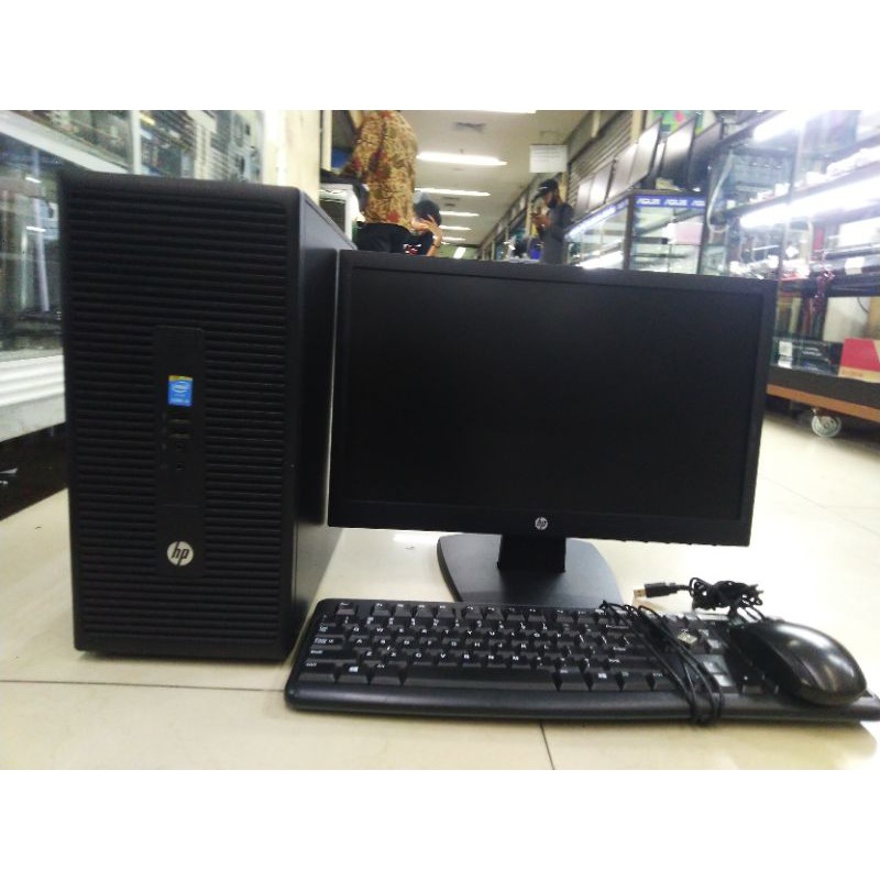 PC BUILD UP PAKETAN HP 280 G1 TOWER i3  4160 / MONITOR HP  19 INCH WIDE
