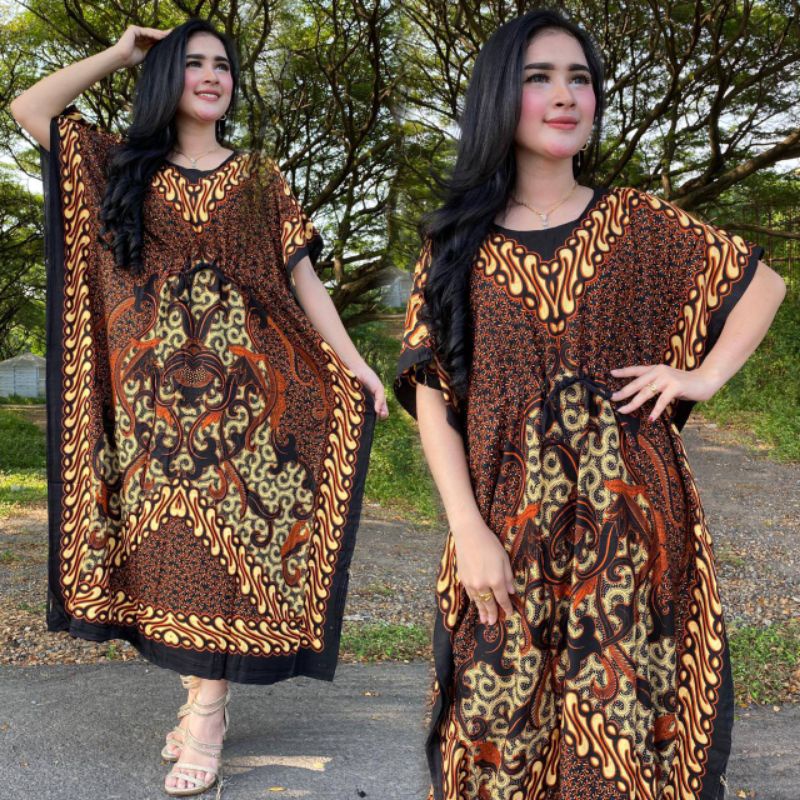 Daster Lowo Jumbo Kaftan Batik Kelelawar Wanita Ibu