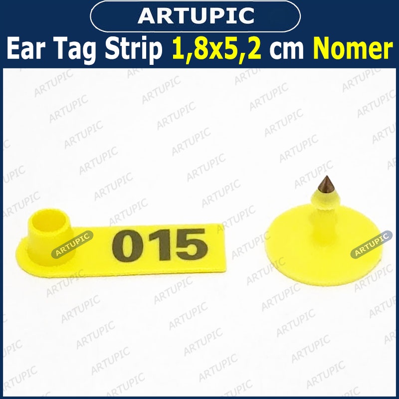 Ear Tag Strip 1.8x5.2 cm Nomer Per100 Anting Penanda Eartag Necktag Hewan Ternak Sapi Babi Kuda Kambing Domba DLL