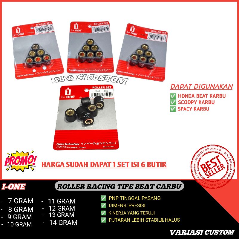 ROLLER ROLER LOLER RACING ( BK ) BEAT KARBU SCOOPY KARBU SPACY KARBU 5 6 7 8 9 10 11 12 GRAM 10GRAM GR ORIGINAL
