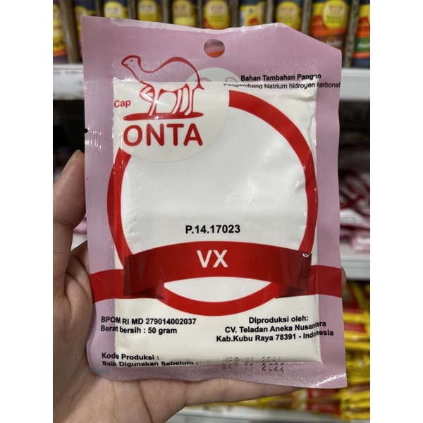 VX Cap Onta 50 gram / pengembang natrium hidrogen karbonat / natrium bikarbonat