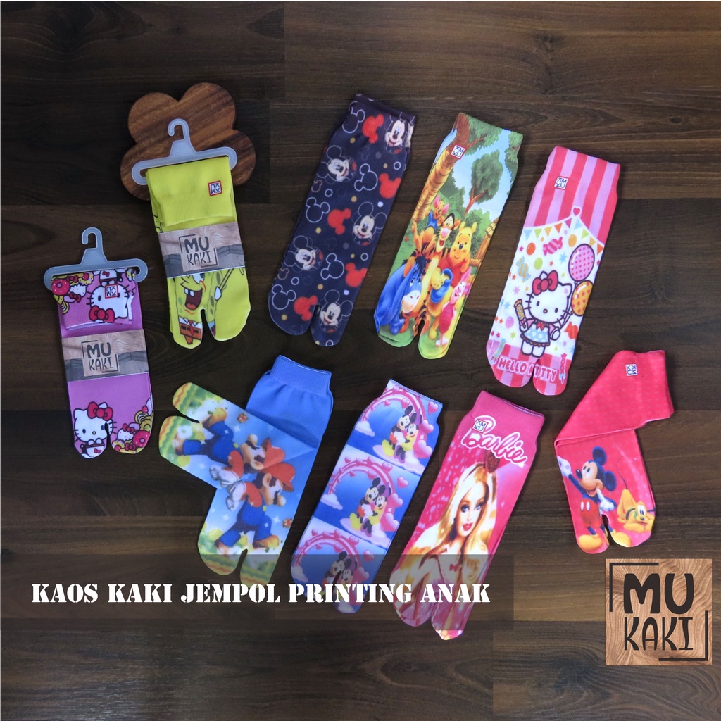 Kaos Kaki Jempol Anak Printing Karakter Murah Mukaki P