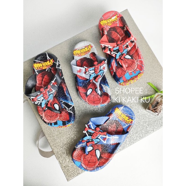 SANDAL JEPIT ANAK LAKI SPIDERMAN MARVEL KARET COWO ALINA 2023