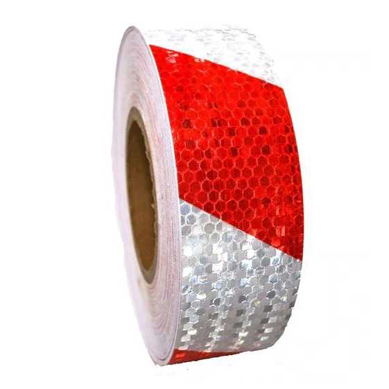 TaffPACK Car Reflective Sticker Warning Strip Tape Two Color 5x300cm-Merah Putih