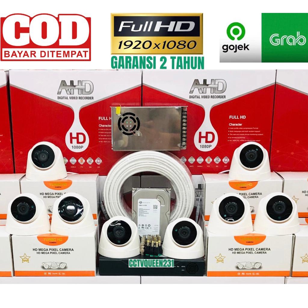 PAKET CCTV 8 CHANNEL 8 KAMERA INDOOR 5 MP IR SONY FULL HD 1080P KOMPLIT