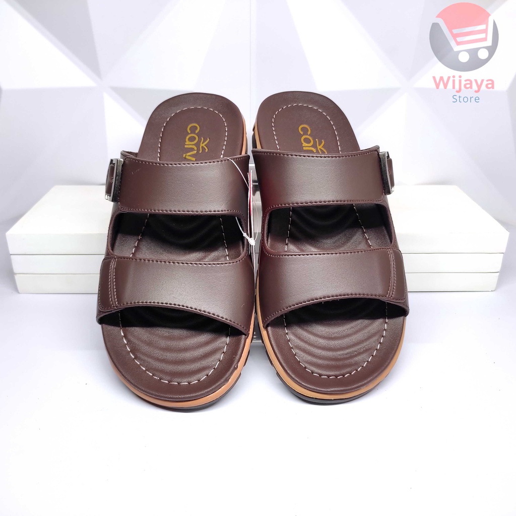 Carvil Sano Sandal Pria Sendal Kasual Casual Pria Laki-Laki Desain Trendy Kulit Sintetis Berkualitas MAESTRO