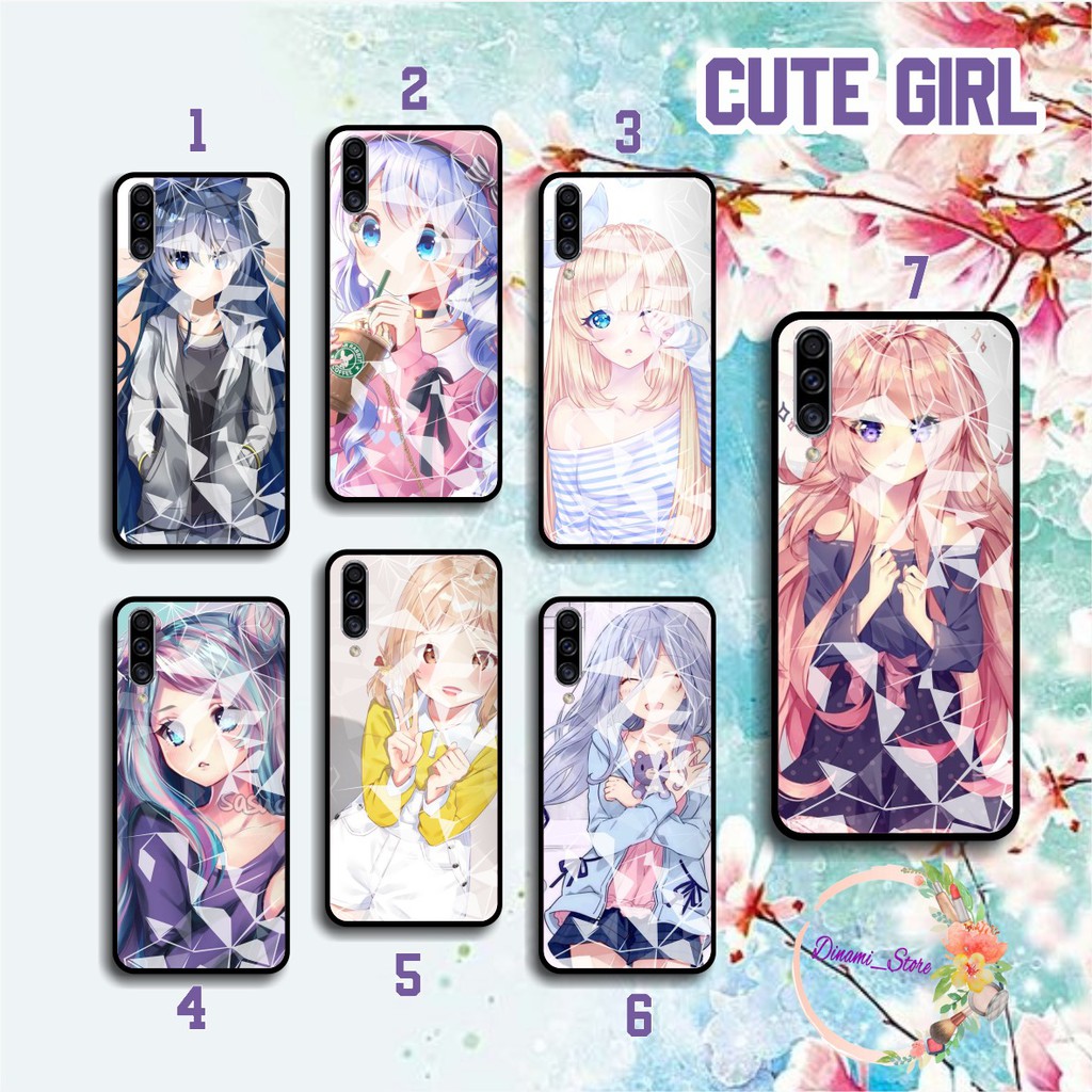 Softcase Diamond CUTE GIRL Oppo A3s A1k A5 A9 2020 A7 F9 A5s A31 A52 a53 A92 A37 A57 A59 A71 DST1697