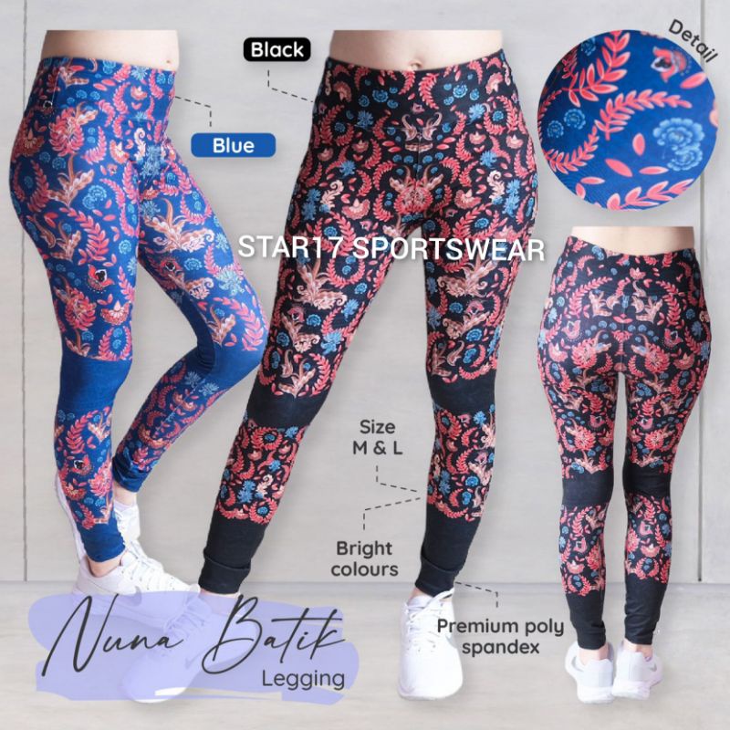 NUNA BATIK LEGGING - BAJU SENAM - LEGGING SENAM -BAJU ZUMBA-BAJU AEROBIC-LEGGING SENAM BATIK