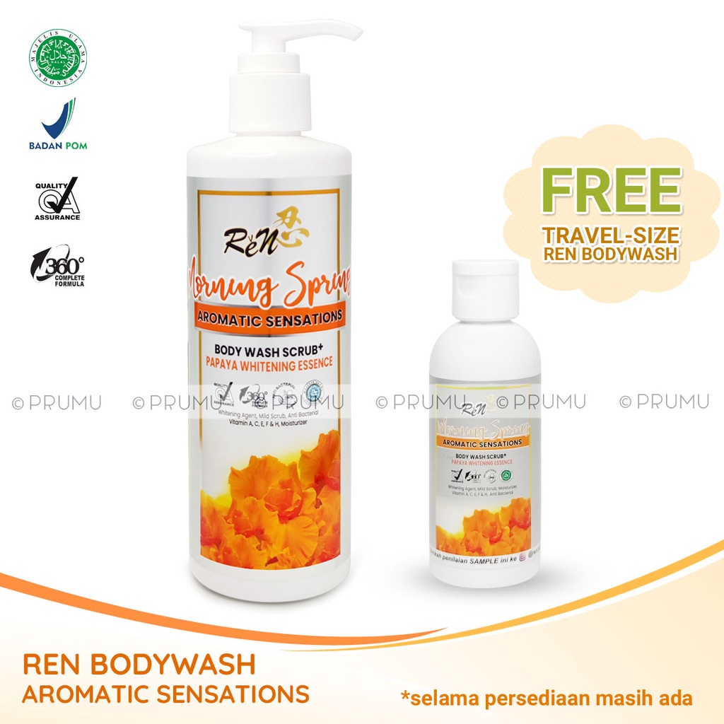 Ren Body Wash Scrub - Sabun Pepaya Cair - Shower Scrub - Sabun Mandi Cair - Sabun Pepaya Cair