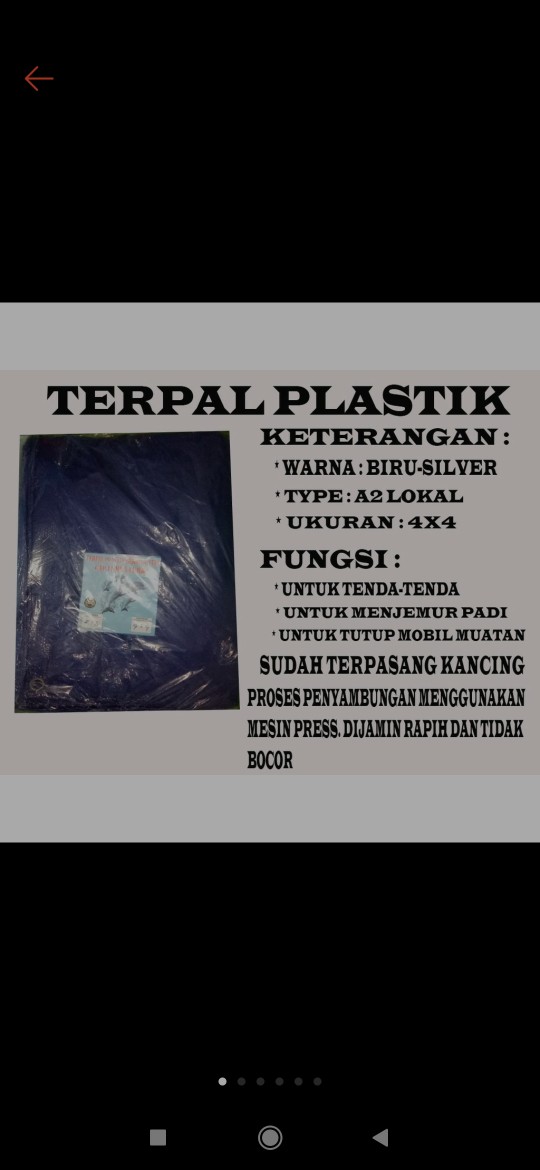 Terpal Plastik Lembaran Ukuran 4x4 A2 Lokal Cocok Buat Tutup Barang Dan Jemur Padi Tenda Hamparan