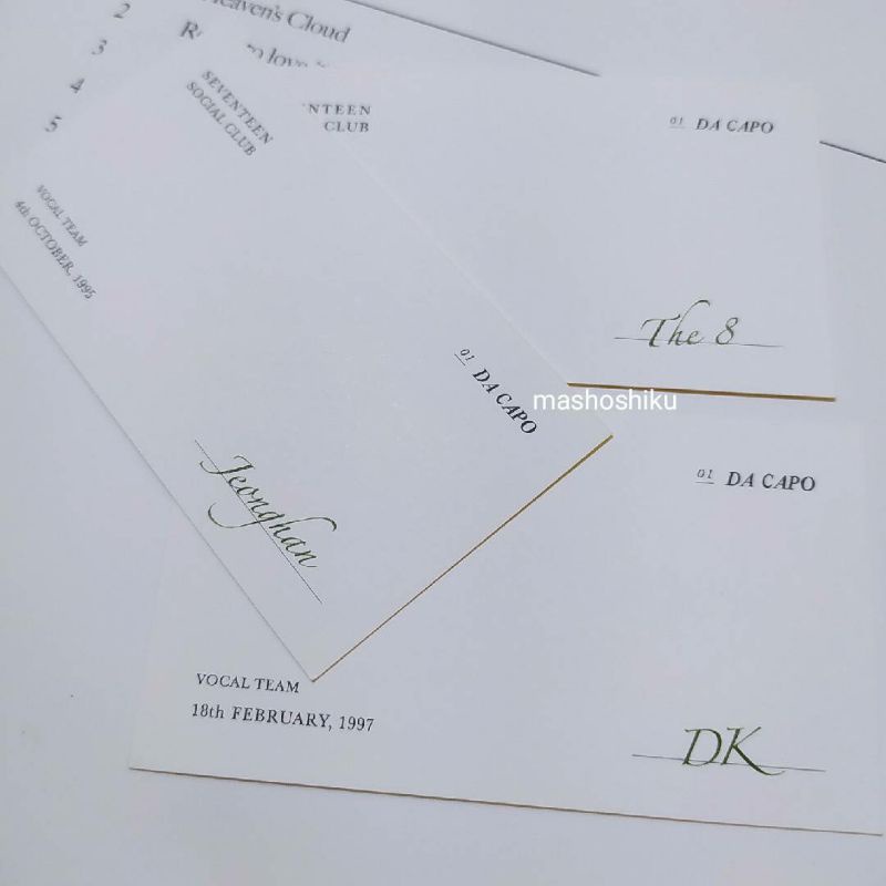 Social club da capo name card The8 Jeonghan DK