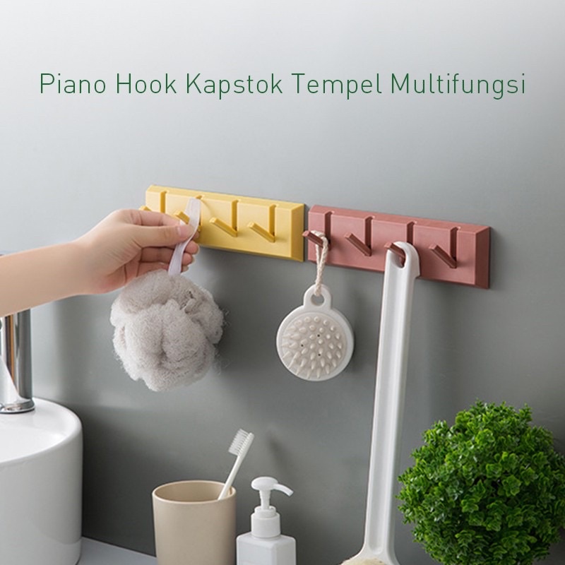 [CLASHOP]Gantungan Handuk, Kunci Piano Hook Kapstok Tempel Multifungsi