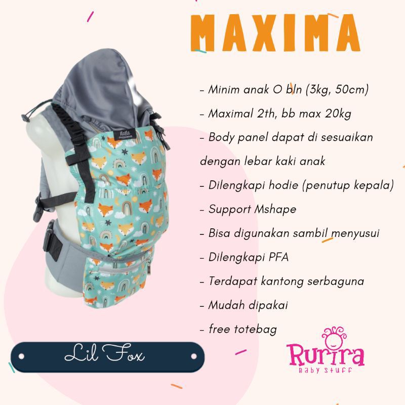 gendongan bayi mshape preloved maxima nana by carried