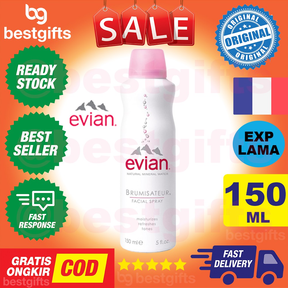 EVIAN FACIAL SPRAY NATURAL SPRING MINERAL WATER BRUMISATEUR KELEMBABAN KULIT WAJAH 150ML 150 ML