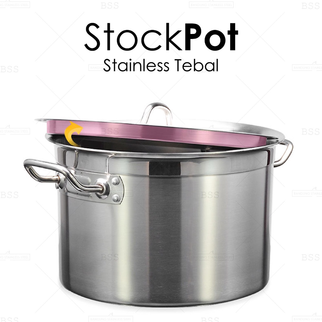 Panci Besar Super Tebal Stok Pot 45cm 50cm Sup Soup Masak Banyak Tinggi Stainless  Multifungsi
