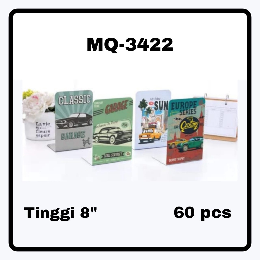 

AS888 - STAND BOOK / PEMBATAS Buku MOTIF MOBIL KLASIK Bahan Besi dapat 2 pcs MQ-3422