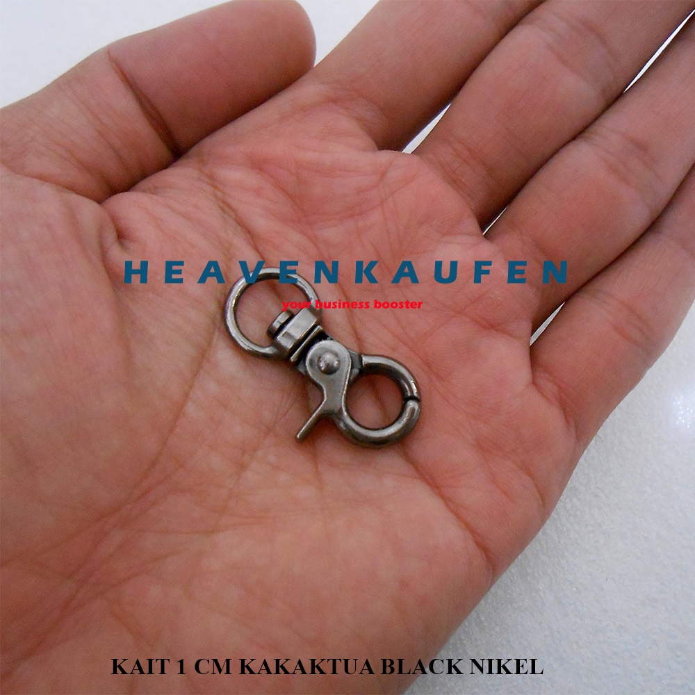 Pengait Kait Cantelan Kaitan Hook Kecil Lebar Lubang 1 cm Model Kakaktua Warna Black Nikel