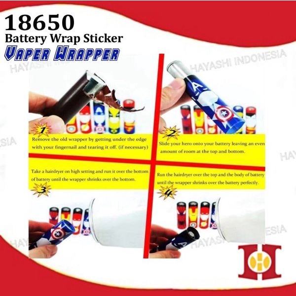 Battery Wrap Sleeve PVC Plastik Cover Baterai Batere Batre ODB 18650 - 10pcs