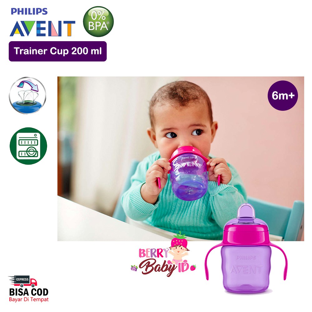 Philips Avent Trainer Cup Soft Spout Botol Susu Bayi 6m+ 200 Ml Berry Mart