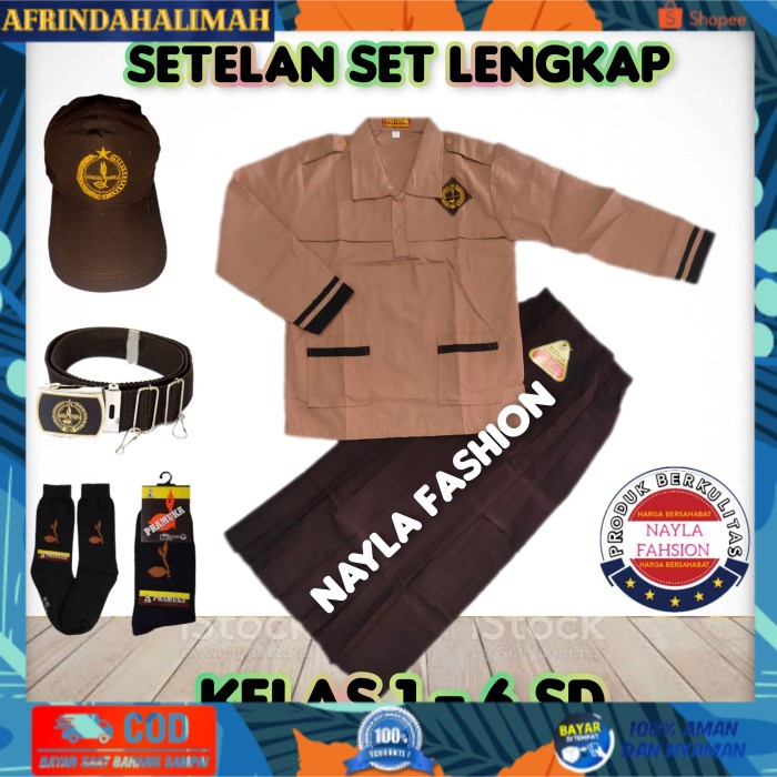 

[TERBARU] Seragam sekolah SD setelan pramuka siaga set lengkap kelas 1-6 - 6 tahun