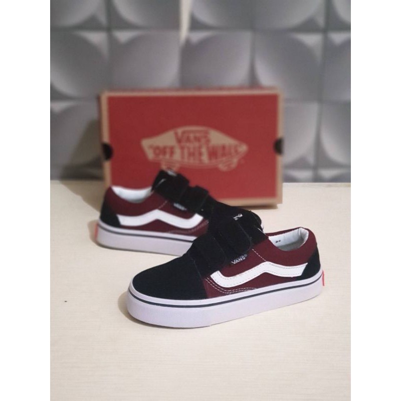 SEPATU ANAK VANS OLDSKOOL BLACK MAROON PREMIUM HIGH QUALITY SEPATU ANAK LAKI LAKI