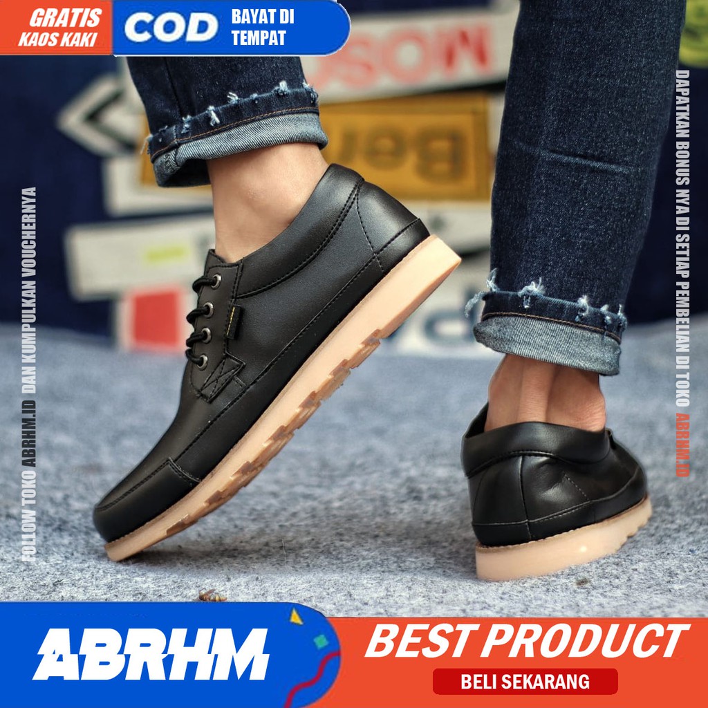 ABRHM X TARANTULA Sepatu Kasual Pria Sepatu Pria Casual Kulit Pu Sepatu Kerja Cowok/Cowo Ori Sepatu Semi Formal Kuliah Kondangan Gaya keren Kekinian Murah Terlaris