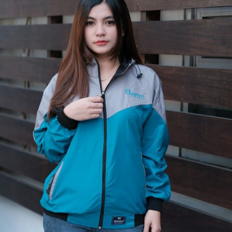 JAKET WANITA PARASUT ELZANTERI ORIGINAL / JAKET CEWEK TERLARIS / JAKET TERBARU-Grey - Tosca