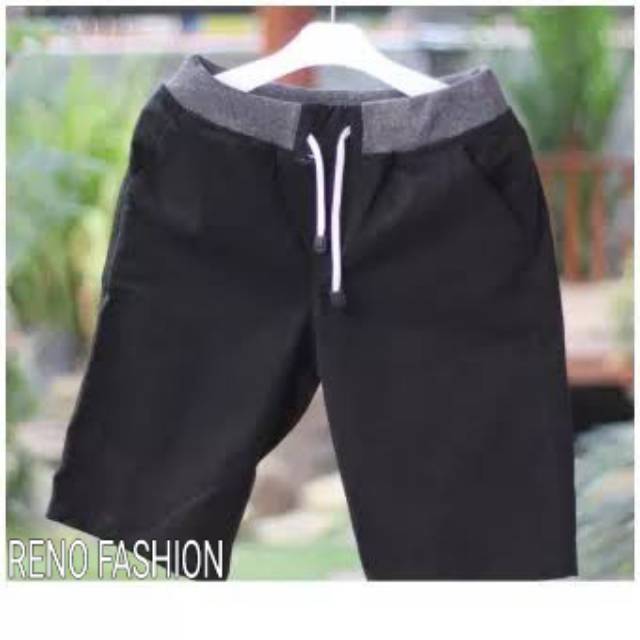 (BIG SIZE) Celana Chino Pendek Pria Mick pinggang karet Rip katun