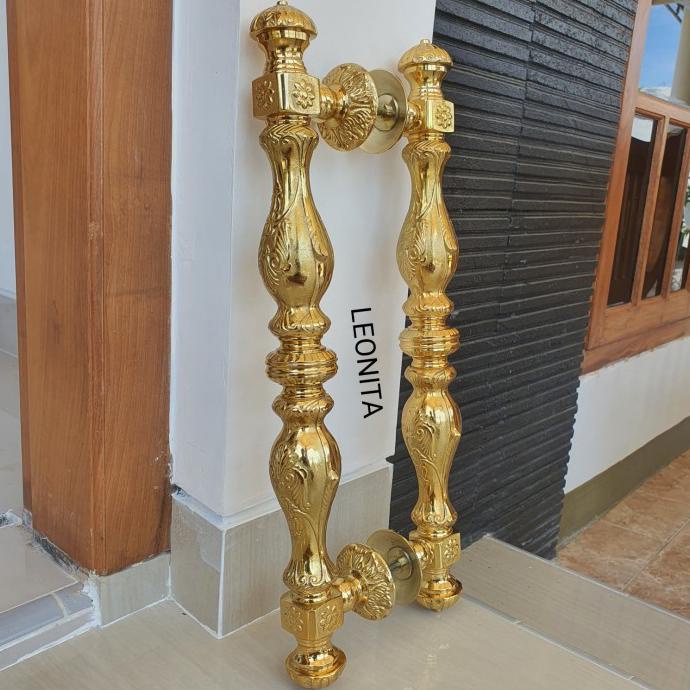 GAGANG PINTU 50CM HANDLE PINTU KUNINGAN EMAS MEWAH