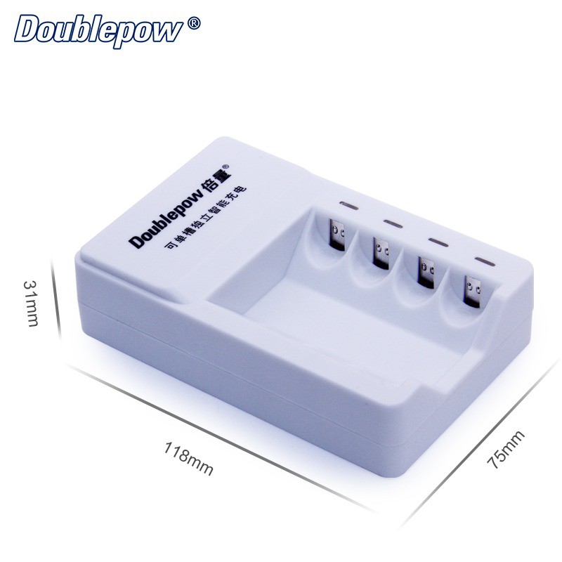 DOUBLEPOW Charger Baterai 4 Slots for AA/AAA Ni-MH Ni-CD - DP-K11 - White